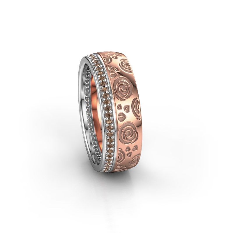 Image of Wedding ring WH2066L27D<br/>585 rose gold ±7x2.4 mm<br/>Brown diamond 0.295 crt