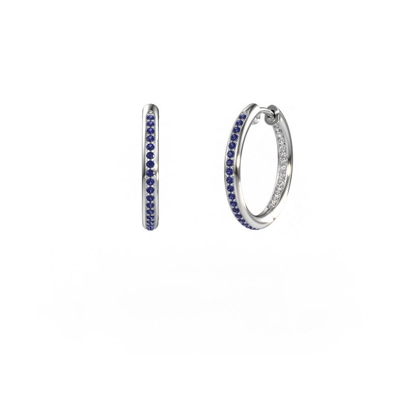 Hoop earrings Sina 15mm 585 white gold sapphire 1.1 mm