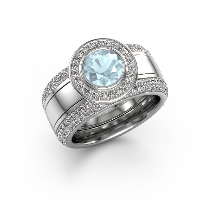 Ring Roxie 950 platinum aquamarine 6.5 mm