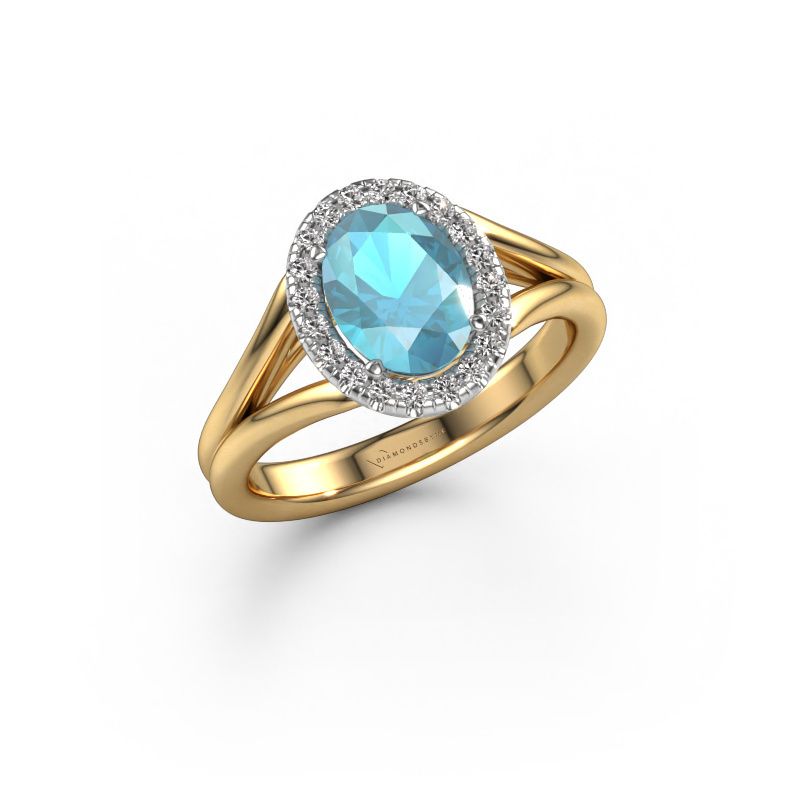 Engagement ring Verla ovl 1 585 gold blue topaz 8x6 mm