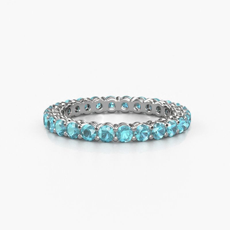 Image of Stackable ring Michelle full 2.4 585 white gold blue topaz 2.4 mm