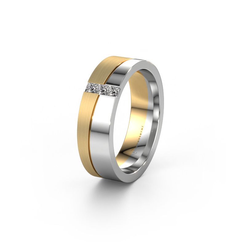 Trouwring WH0906L16A 585 witgoud diamant ±6x1.7 mm