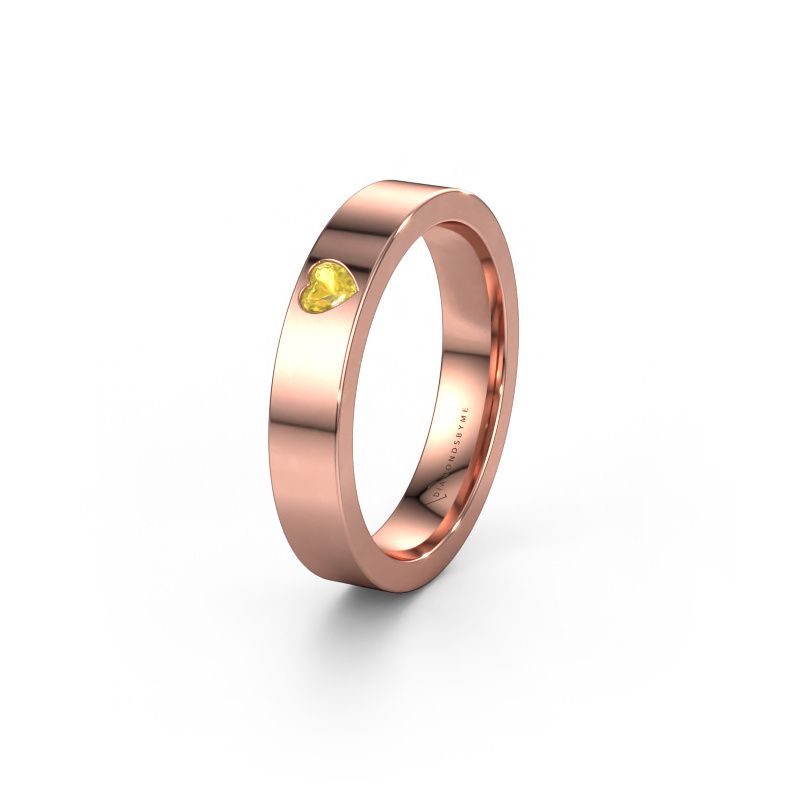 Trouwring WH0101L14BPHRT 585 rosé goud gele saffier ±4 x 2 mm