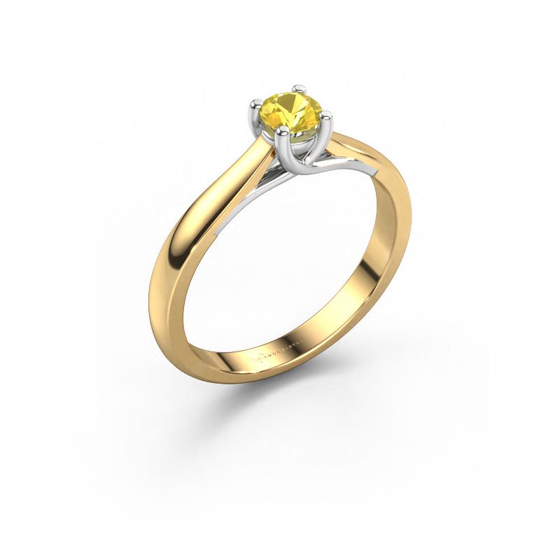 Verlobungsring Mia 1 585 Gold Gelb Saphir 4 mm