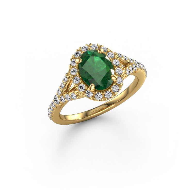 Verlobungsring Kimber OVL 585 Gold Smaragd 8x6 mm