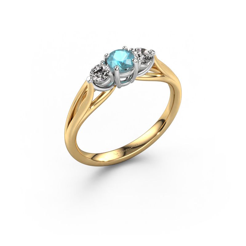 Engagement ring Amie RND 585 gold blue topaz 4.2 mm