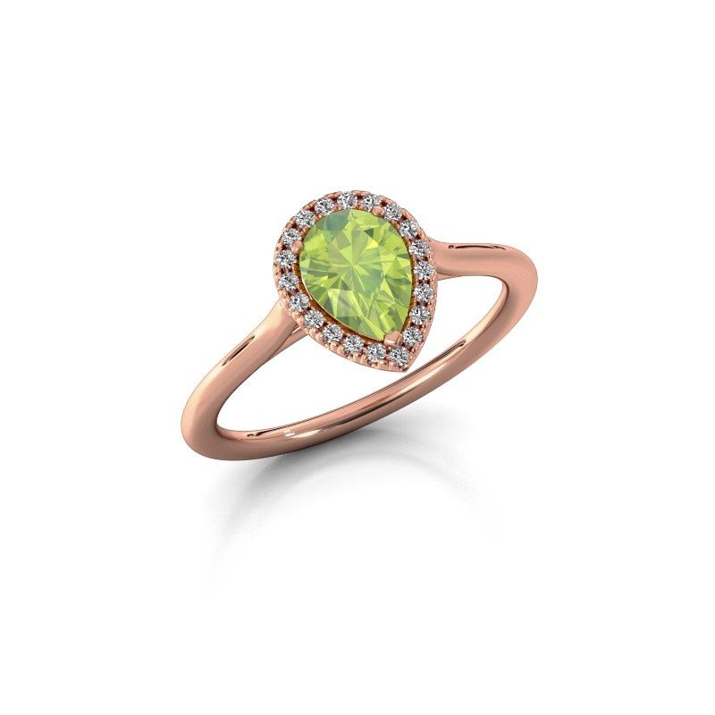 Image of Engagement ring seline per 1<br/>585 rose gold<br/>Peridot 7x5 mm