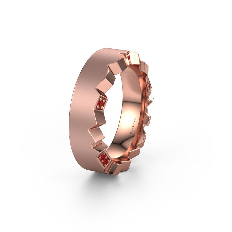 Trouwring WH2058L17EM 585 rosé goud robijn ±7x2.6 mm