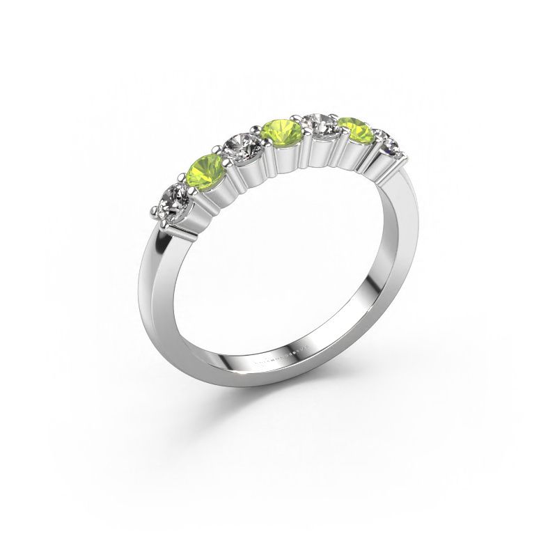 Bague Yasmin 7 950 platine péridot 2.7 mm