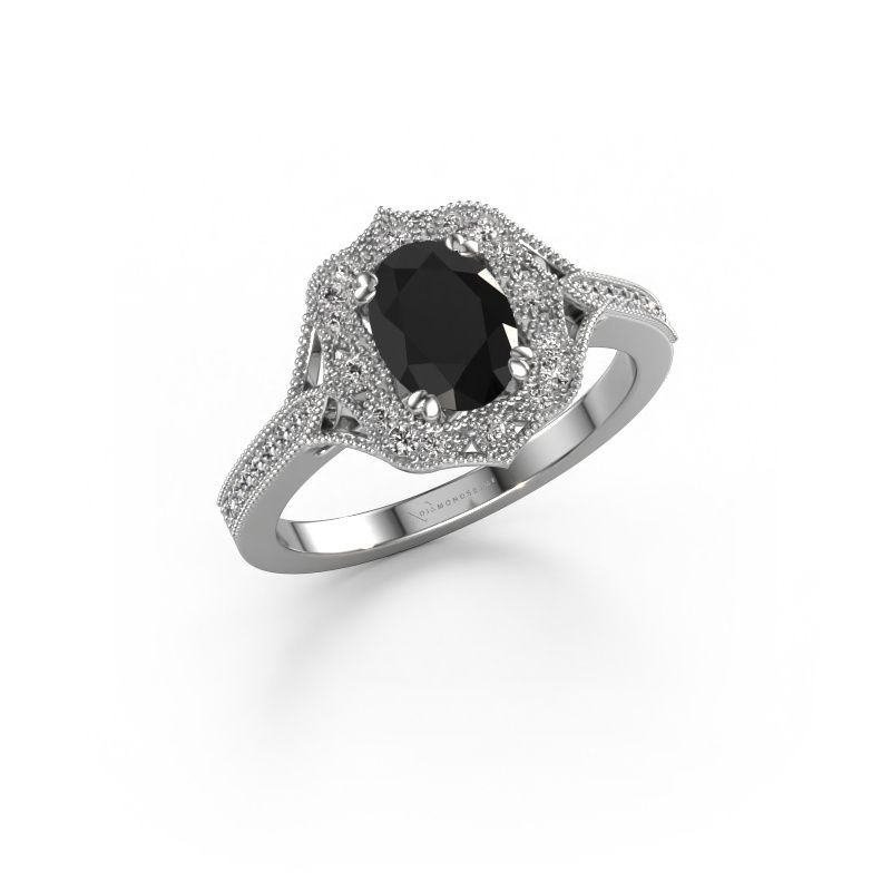 Engagement ring Loni 585 white gold black diamond 1.283 crt