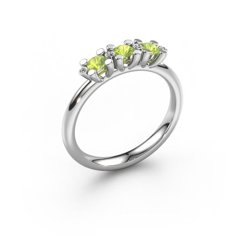 Ring Puk 2 585 Weißgold Peridot 3 mm