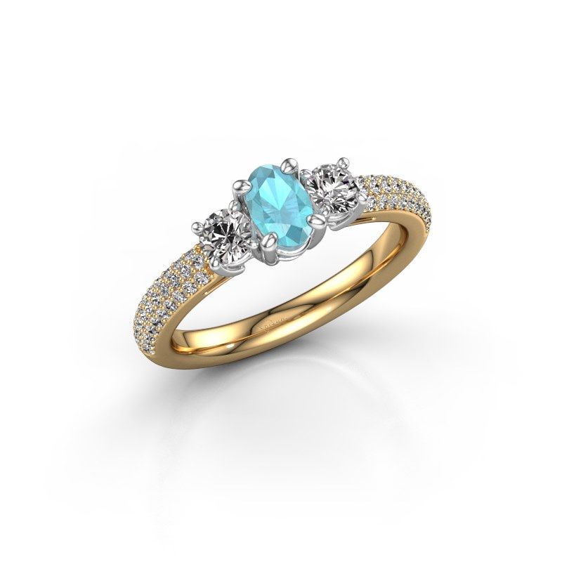 Image of Engagement Ring Marielle Ovl<br/>585 gold<br/>Blue topaz 6.5x4.5 mm