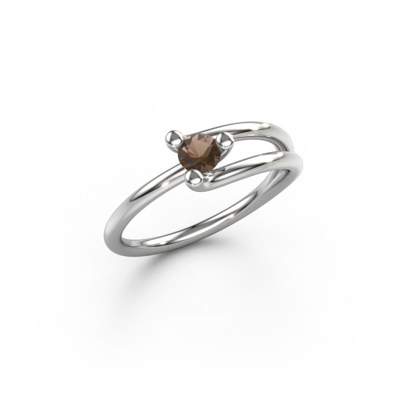 Ring Roosmarijn 585 Weißgold Rauchquarz 3.7 mm