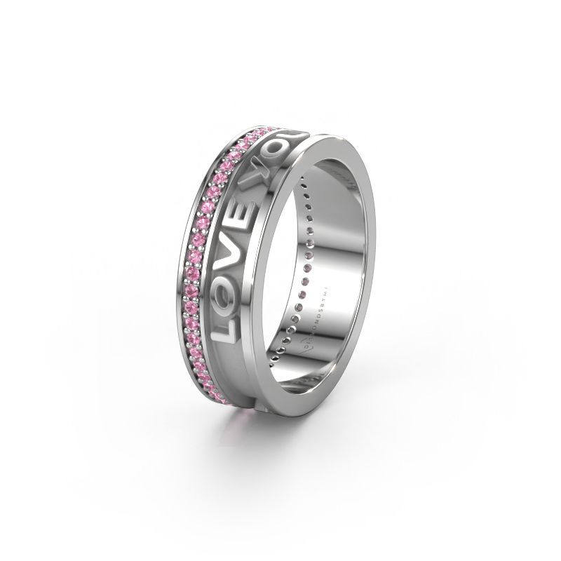 Trouwring Namering 2 585 witgoud ±6x2 mm
