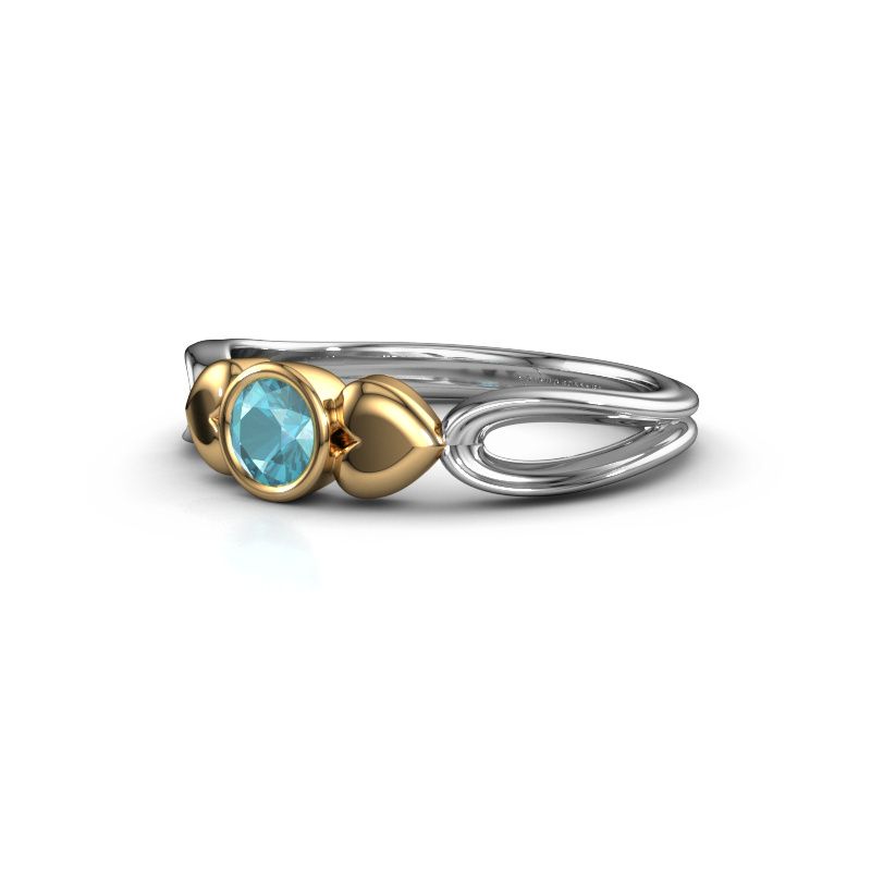 Image of Ring Lorrine 585 white gold blue topaz 4 mm