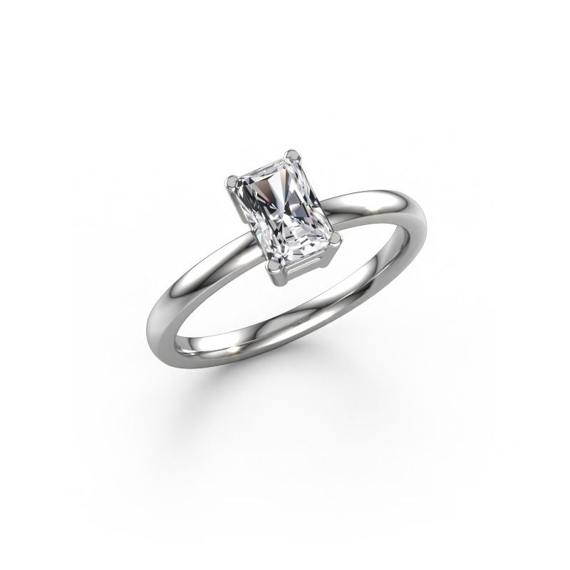 Engagement ring Denita 1 RAD 950 platinum diamond 0.75 crt