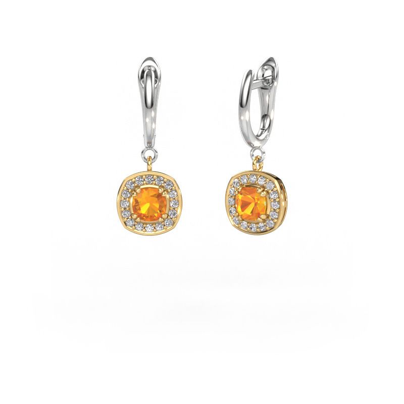 Drop earrings Marlotte 1 585 gold citrin 5 mm