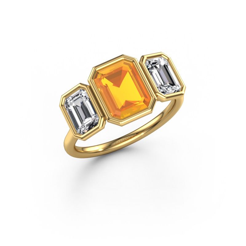 Engagement ring Lavon 3 EME 585 gold citrin 8x6 mm