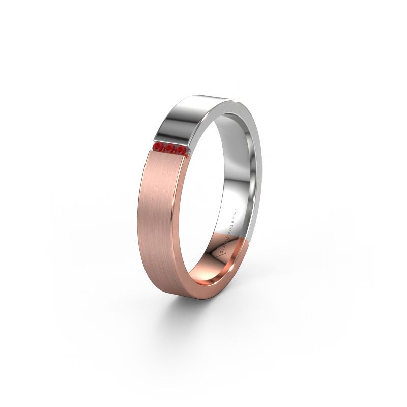 Wedding ring WH1103L14AMP 585 rose gold ruby ±4x1.7 mm