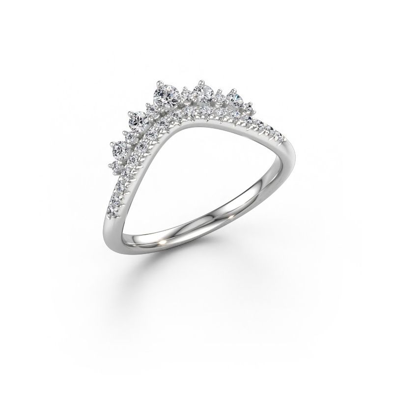 Stackable ring Nica C 950 platinum lab grown diamond 0.33 crt