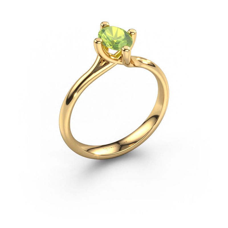 Engagement ring Dewi Oval 585 gold peridot 7x5 mm