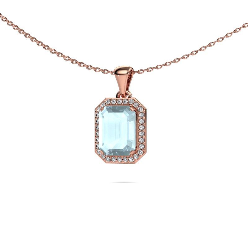 Anhänger Dodie 585 Roségold Aquamarin 8x6 mm