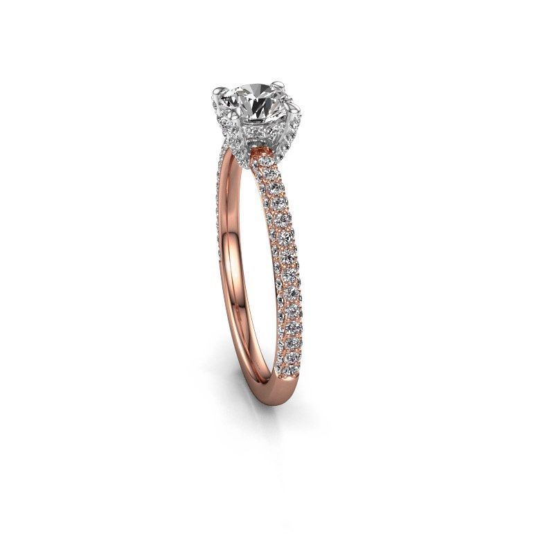 Image of Engagement ring saskia rnd 2<br/>585 rose gold<br/>diamond 1.192 crt