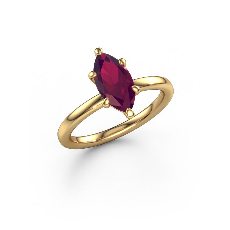 Verlovingsring Simone MRQ 1 585 goud rhodoliet 11x5.5 mm