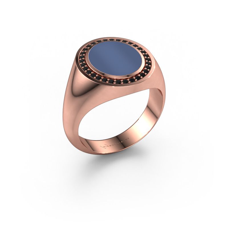 Siegelring Adam 2 585 Roségold Blau Lagenstein 12x10 mm