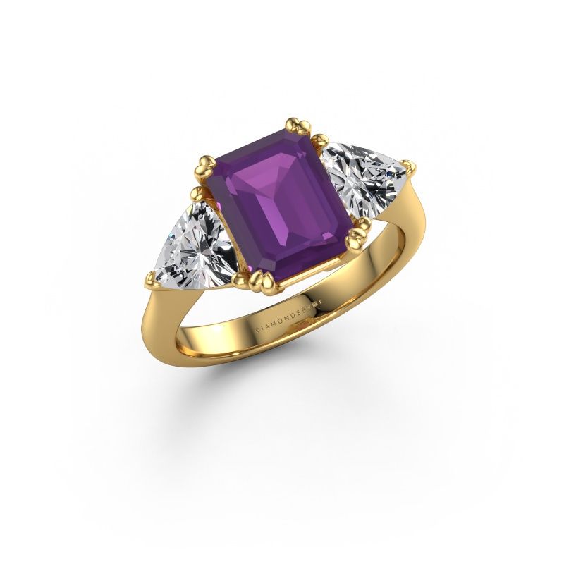 Engagement ring Paula 585 gold amethyst 9x7 mm