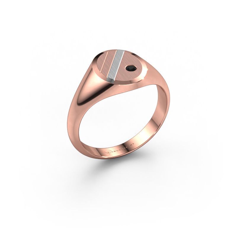 Pinky Ring Wesley 1 585 Roségold Schwarz Diamant 0.036 crt