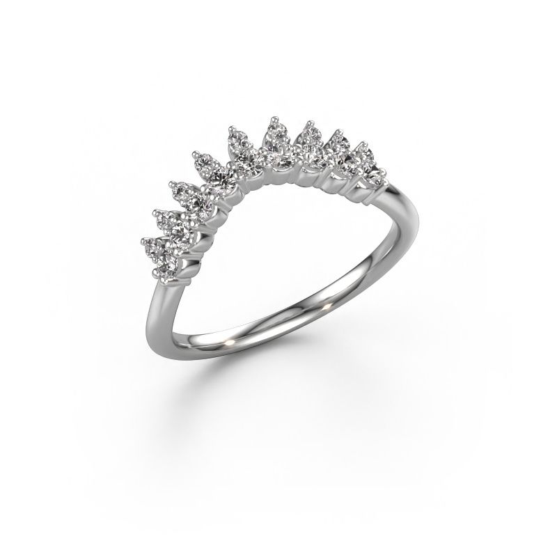 Bague superposable Vivian B 585 or blanc diamant synthétique 0.36 crt