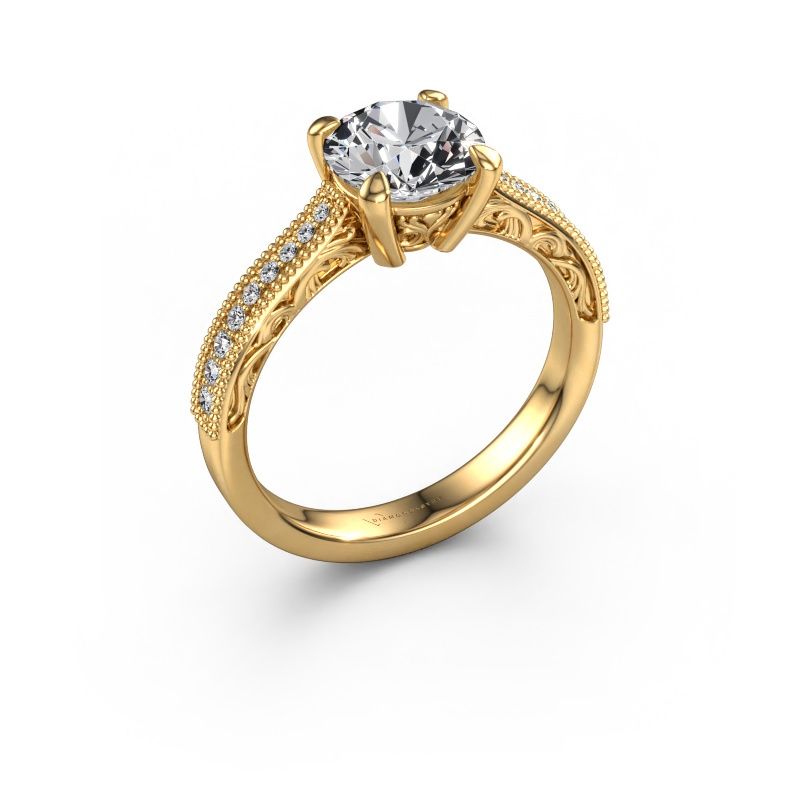 Engagement ring Shonta RND 585 gold lab grown diamond 1.634 crt