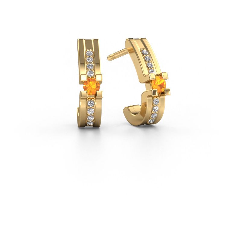 Earrings Myrthe 585 gold citrin 2.5 mm