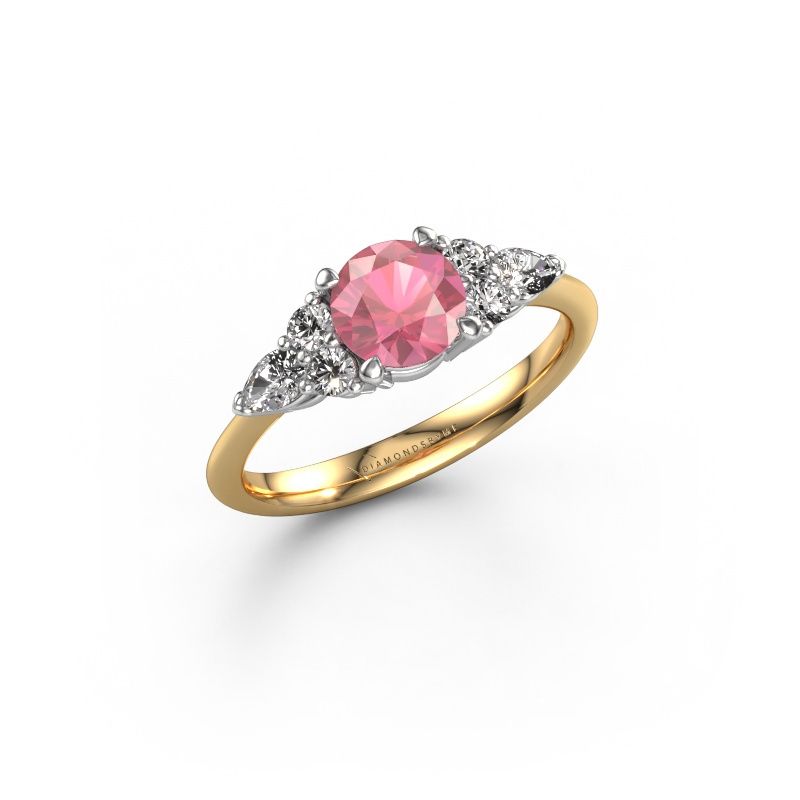 Engagement ring Melani RND 585 gold tourmaline pink 6 mm
