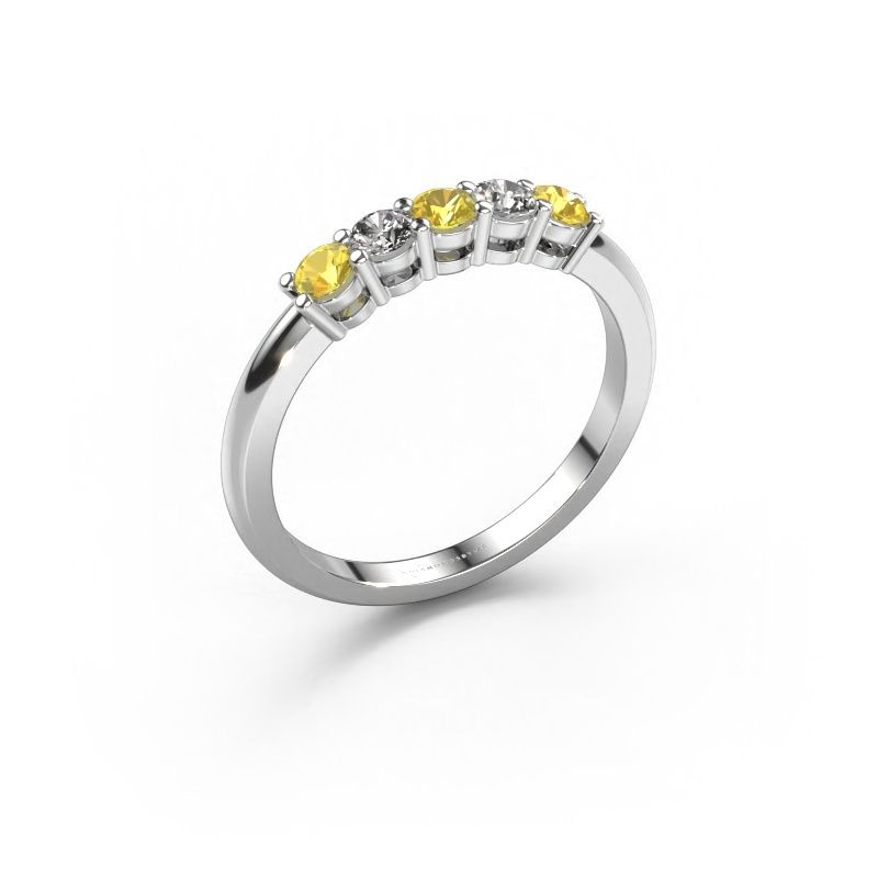 Bague Michelle 5 950 platine saphir jaune 3 mm
