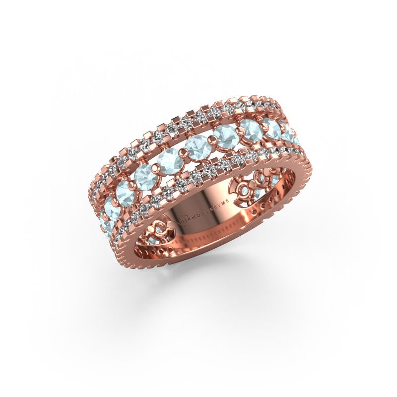 Ring Elizbeth 2 585 Roségold Aquamarin 2.4 mm