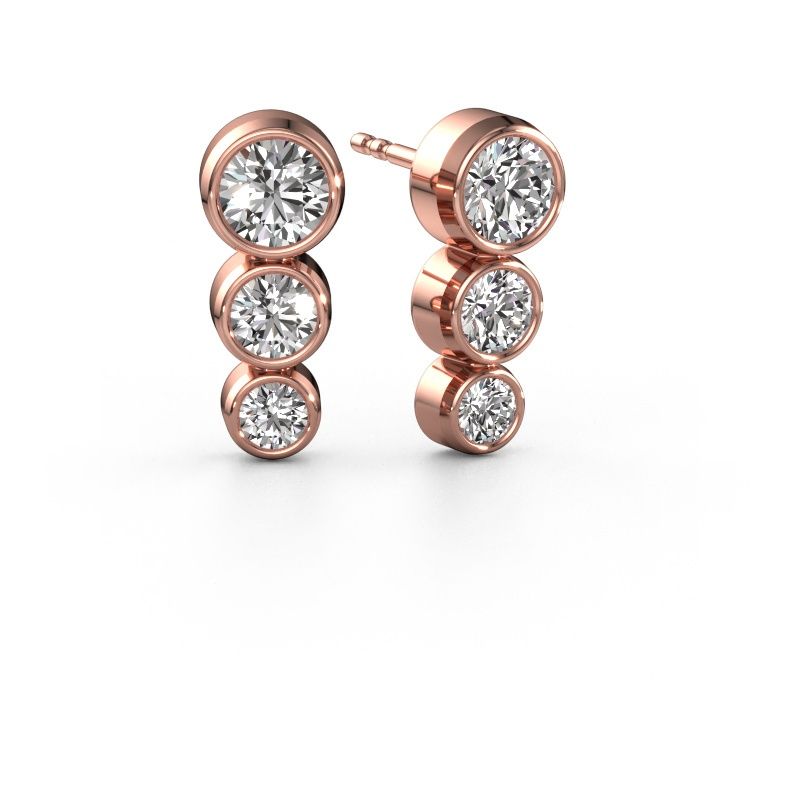 Clous d'oreilles Linda 585 or rose diamant 1.74 crt