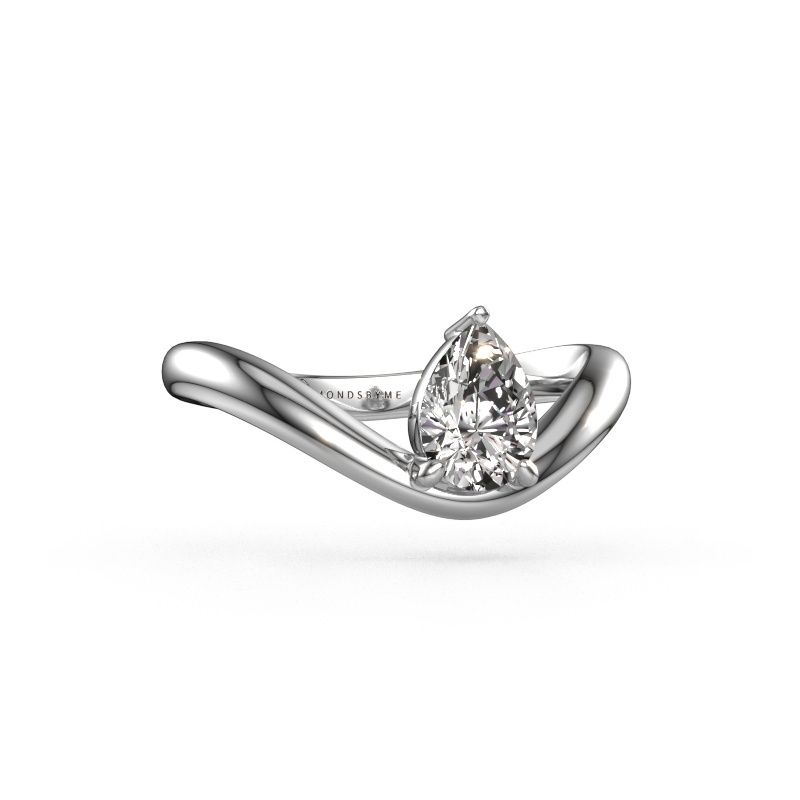 Verlobungsring Femke PER 585 Weißgold Zirkonia 7x5 mm