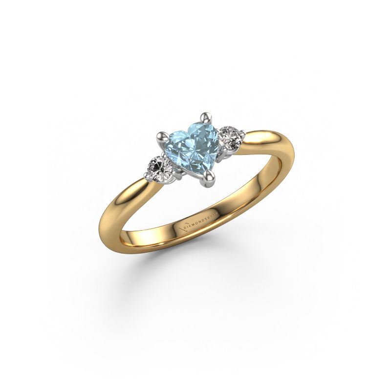 Engagement ring Lieselot HRT 585 gold blue lab grown diamond 5 mm