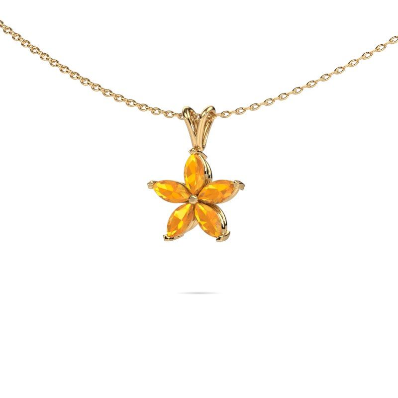 Pendant Sylvana 585 gold citrin 5x2.5 mm