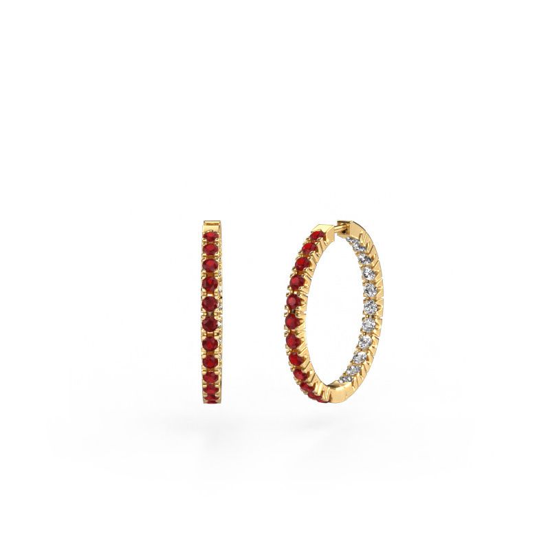 Creole Miki 20mm 585 Gold Rubin 2 mm