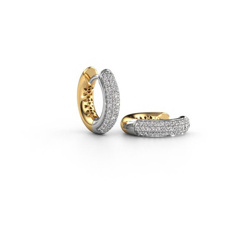Hoop earrings Tristan B 14 mm 585 white gold diamond 0.322 crt