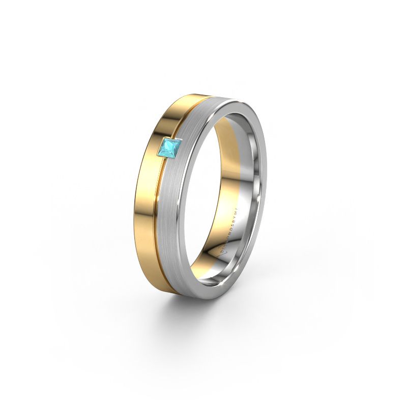 Wedding ring WH0201L15ASQPM 585 gold blue topaz ±5x1.7 mm