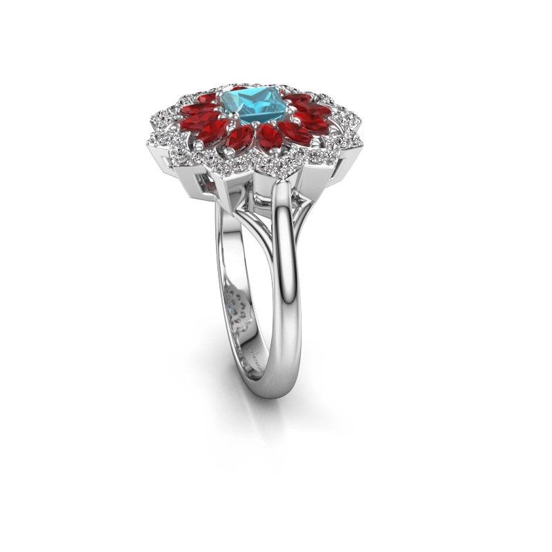 Image of Engagement ring Franka 950 platinum blue topaz 4 mm