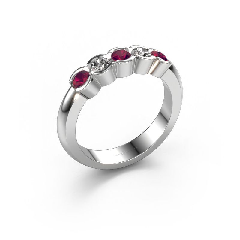 Ring Lotte 5 585 witgoud rhodoliet 3 mm