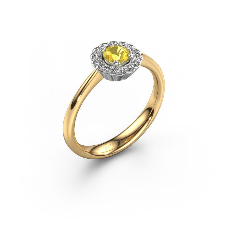 Förlovningsring Debi 585 gult guld gul safir 4.2 mm