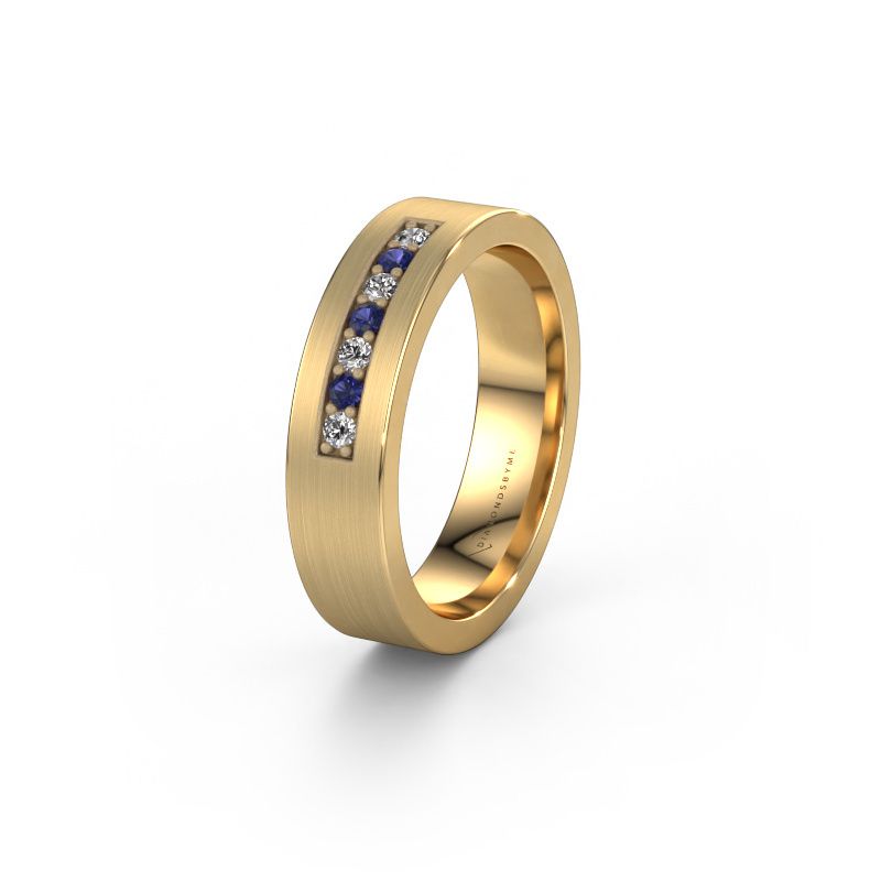 Wedding ring WH0112L15BM 585 gold sapphire ±5x2 mm