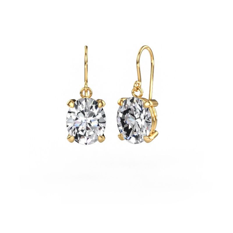 Pendants d'oreilles Laurie OVL 1 585 or jaune diamant synthétique 10.10 crt