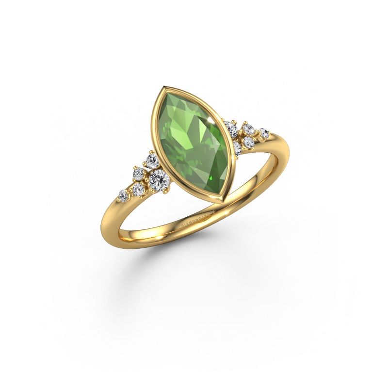 Verlobungsring Aliyah MRQ 585 Gold Turmalin grün 11x5.5 mm